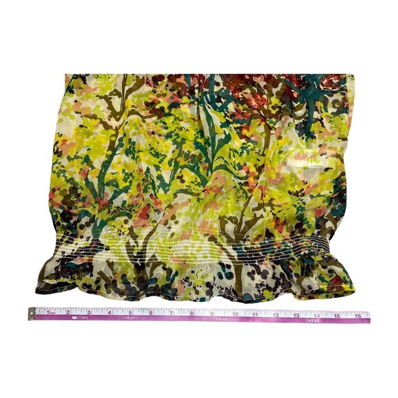 H&M Multicolor Floral Sheer Long Sleeve Blouse Women’s Size 4 - Picture 6 of 9